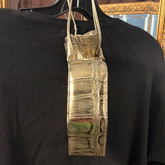 Vintage Gino gold metallic small leather bag - Picture 3 of 16